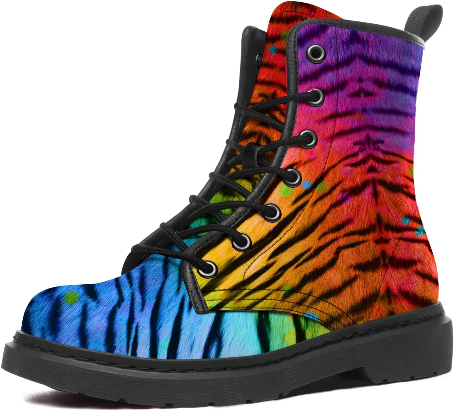 Tiger Boots Mens Womens Combat Boots Lace Up Ankle Boots Work Shoes Gifts for Dad Boys