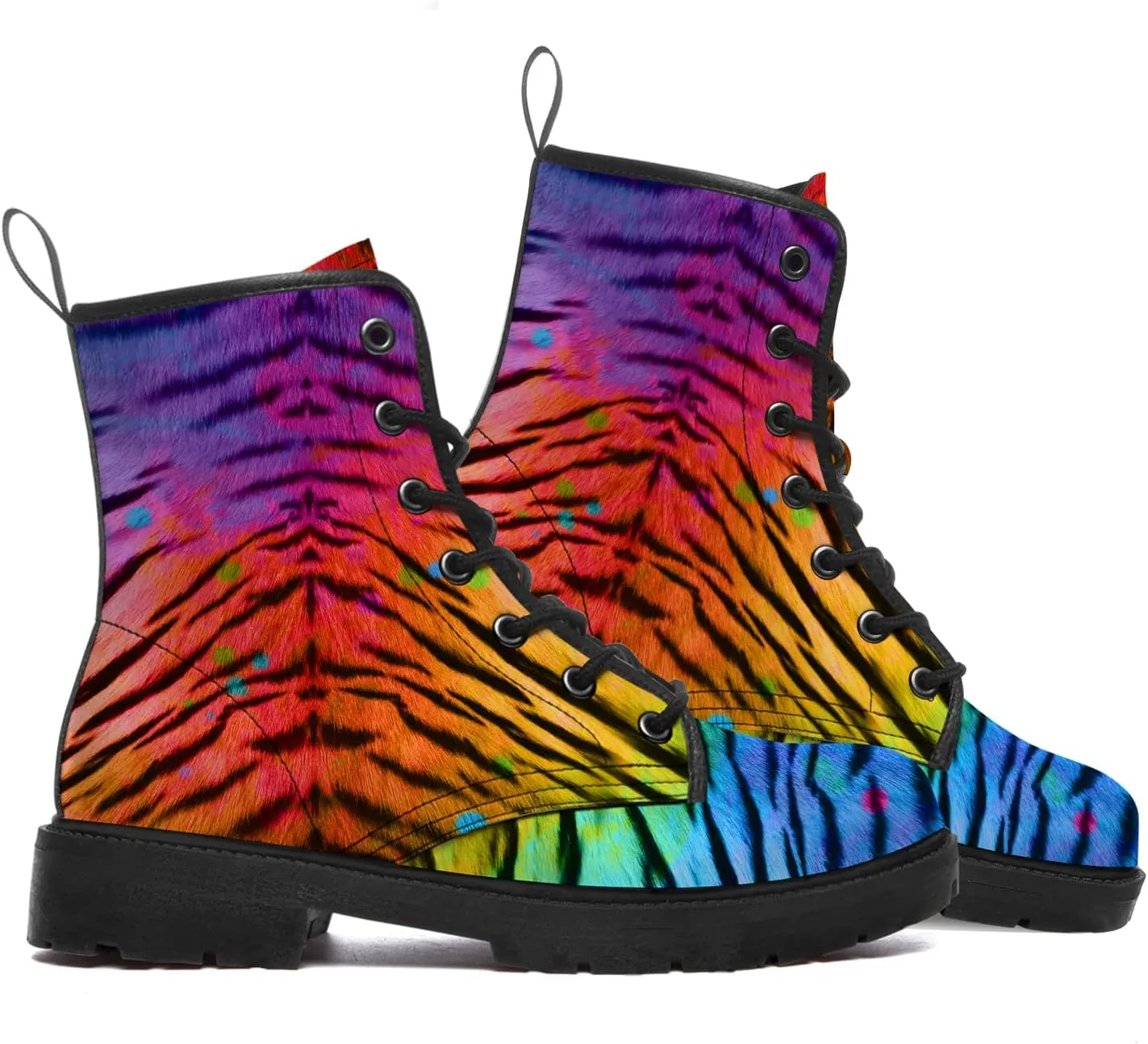 Tiger Boots Mens Womens Combat Boots Lace Up Ankle Boots Work Shoes Gifts for Dad Boys
