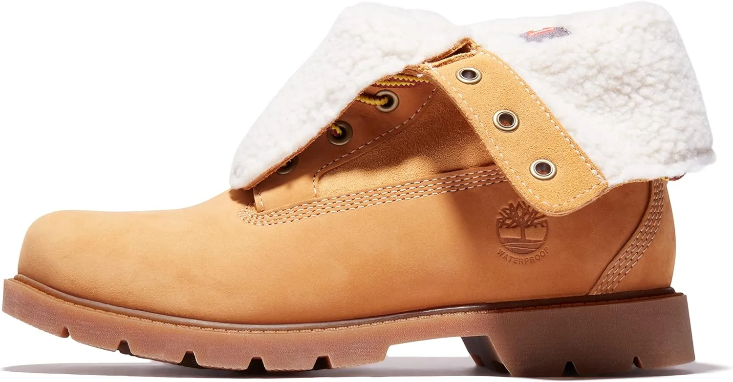 Timberland Womens Linden Woods Fold-Down Leather Casual Combat & Lace-Up Boots