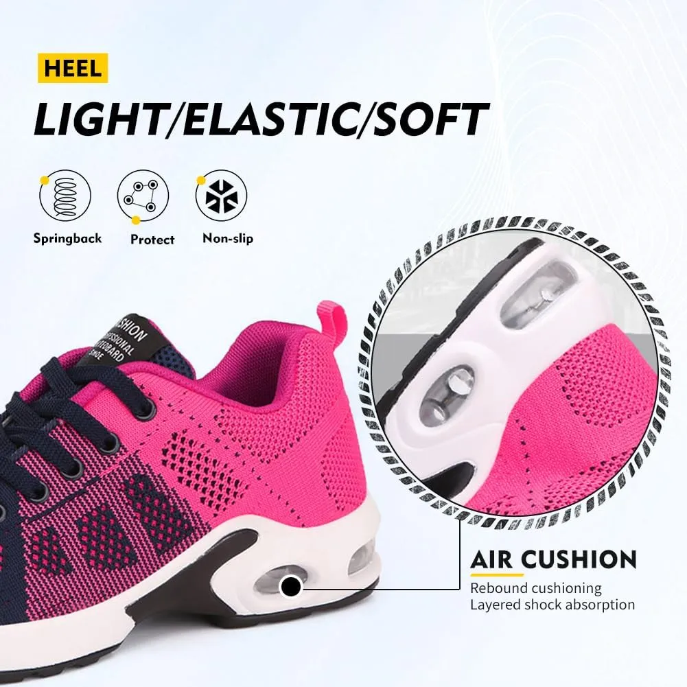 TINRYMX Women Modern Dance Shoes Lace up Air Cushion Sneakers Ballroom Jazz Hip hop Practice Dance Sneaker Shoes,Model-LYX1722