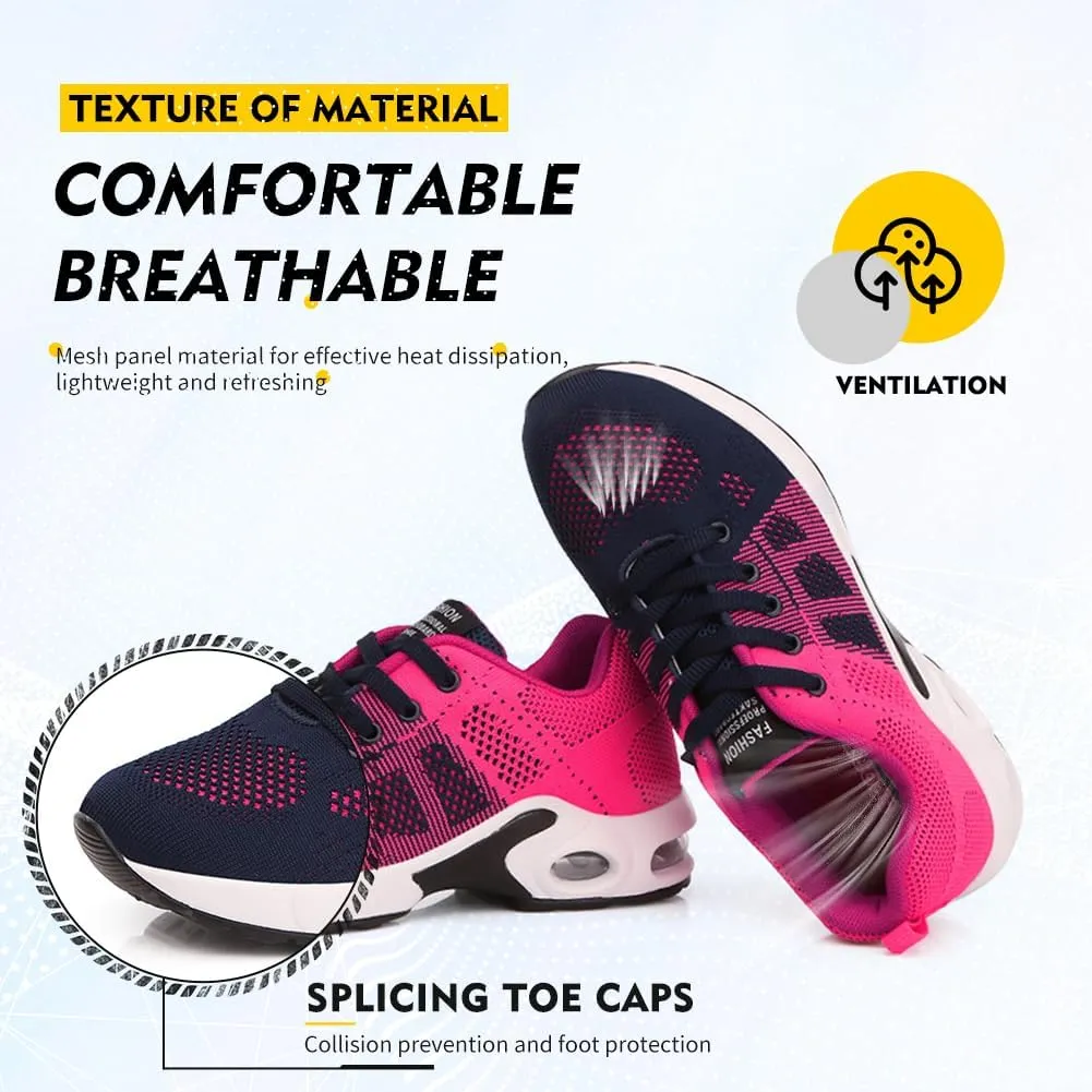TINRYMX Women Modern Dance Shoes Lace up Air Cushion Sneakers Ballroom Jazz Hip hop Practice Dance Sneaker Shoes,Model-LYX1722