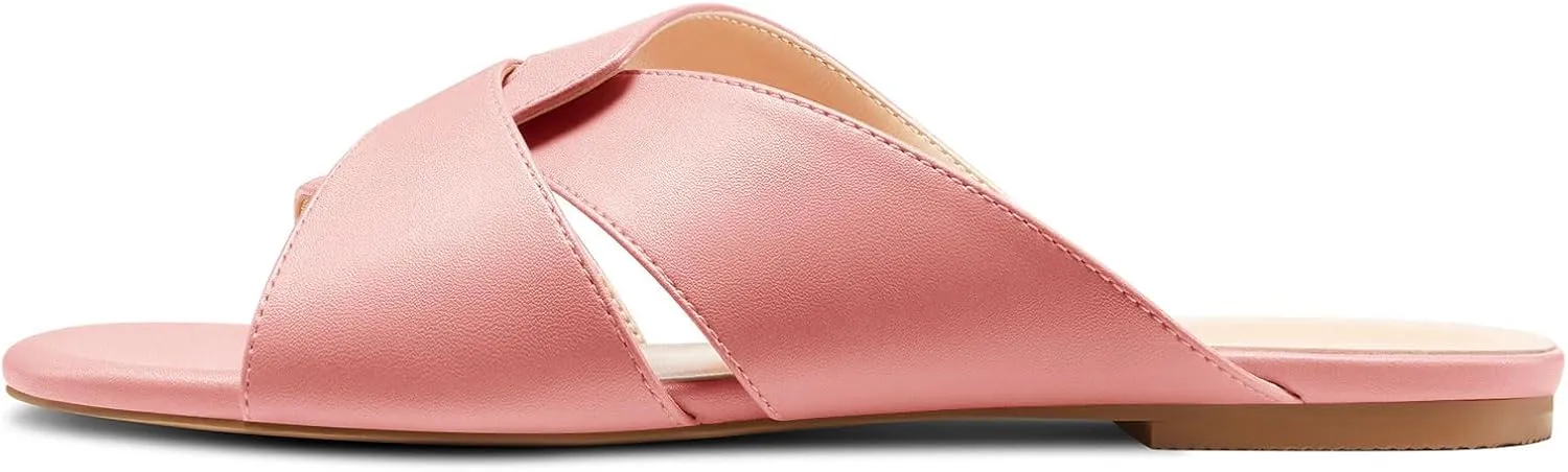 TNYNFBEB Womens Low Heel Peep Open Square Toe Sandals Flats Shoes Slingback Slip-on Party Basic Classic Summer 0.4 Inches Heels