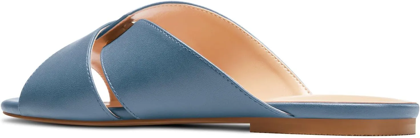 TNYNFBEB Womens Low Heel Peep Open Square Toe Sandals Flats Shoes Slingback Slip-on Party Basic Classic Summer 0.4 Inches Heels