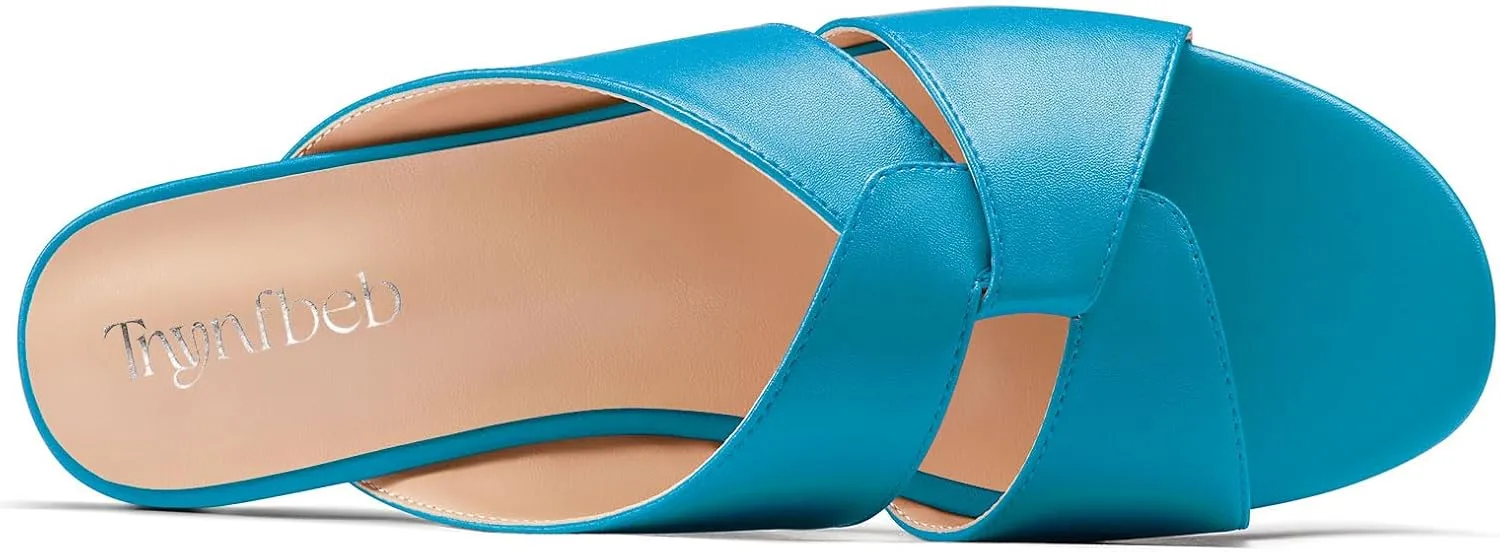 TNYNFBEB Womens Low Heel Peep Open Square Toe Sandals Flats Shoes Slingback Slip-on Party Basic Classic Summer 0.4 Inches Heels