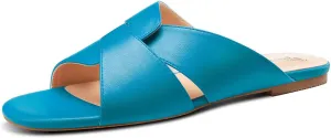 TNYNFBEB Womens Low Heel Peep Open Square Toe Sandals Flats Shoes Slingback Slip-on Party Basic Classic Summer 0.4 Inches Heels