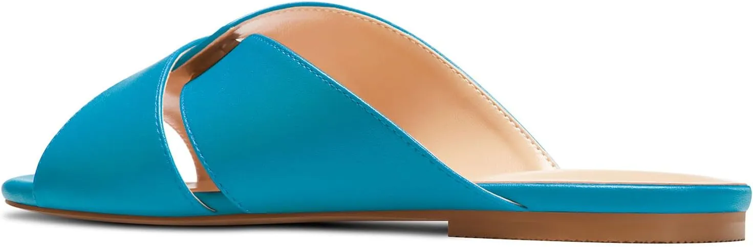 TNYNFBEB Womens Low Heel Peep Open Square Toe Sandals Flats Shoes Slingback Slip-on Party Basic Classic Summer 0.4 Inches Heels