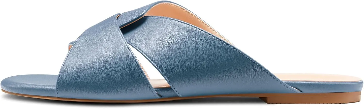 TNYNFBEB Womens Low Heel Peep Open Square Toe Sandals Flats Shoes Slingback Slip-on Party Basic Classic Summer 0.4 Inches Heels