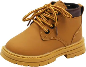 Toddler Boys Girls Boots Hiking Ankle Boots Outdoor Waterproof Kids Work Boots Winter Snow Boots Lace Up Zipper Combat Booties