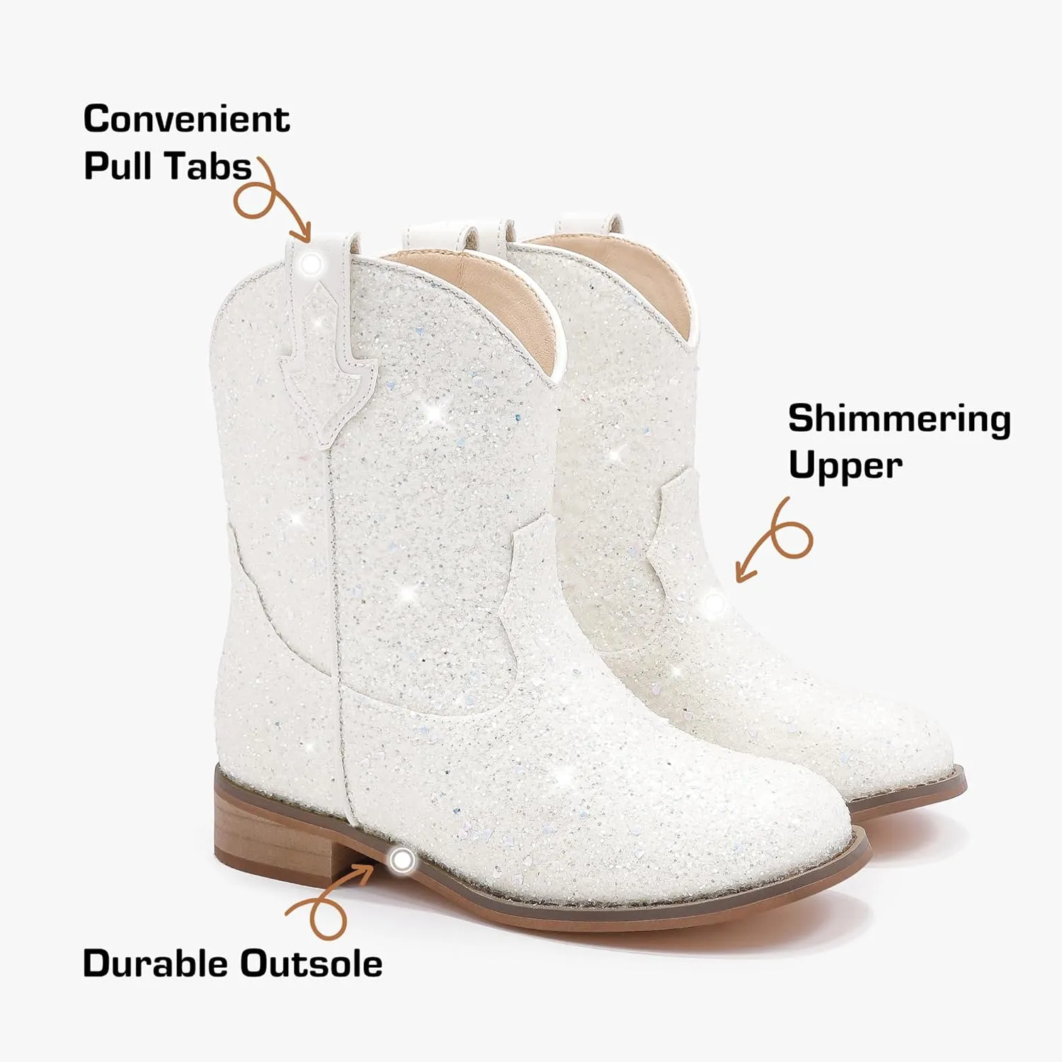 Toddler Girls Cowgirl Boots Western Glitter Cowboy Boot Ankle Boots Little Kids Big Kid Horse Riding Shoes Party Birthday Dress Up