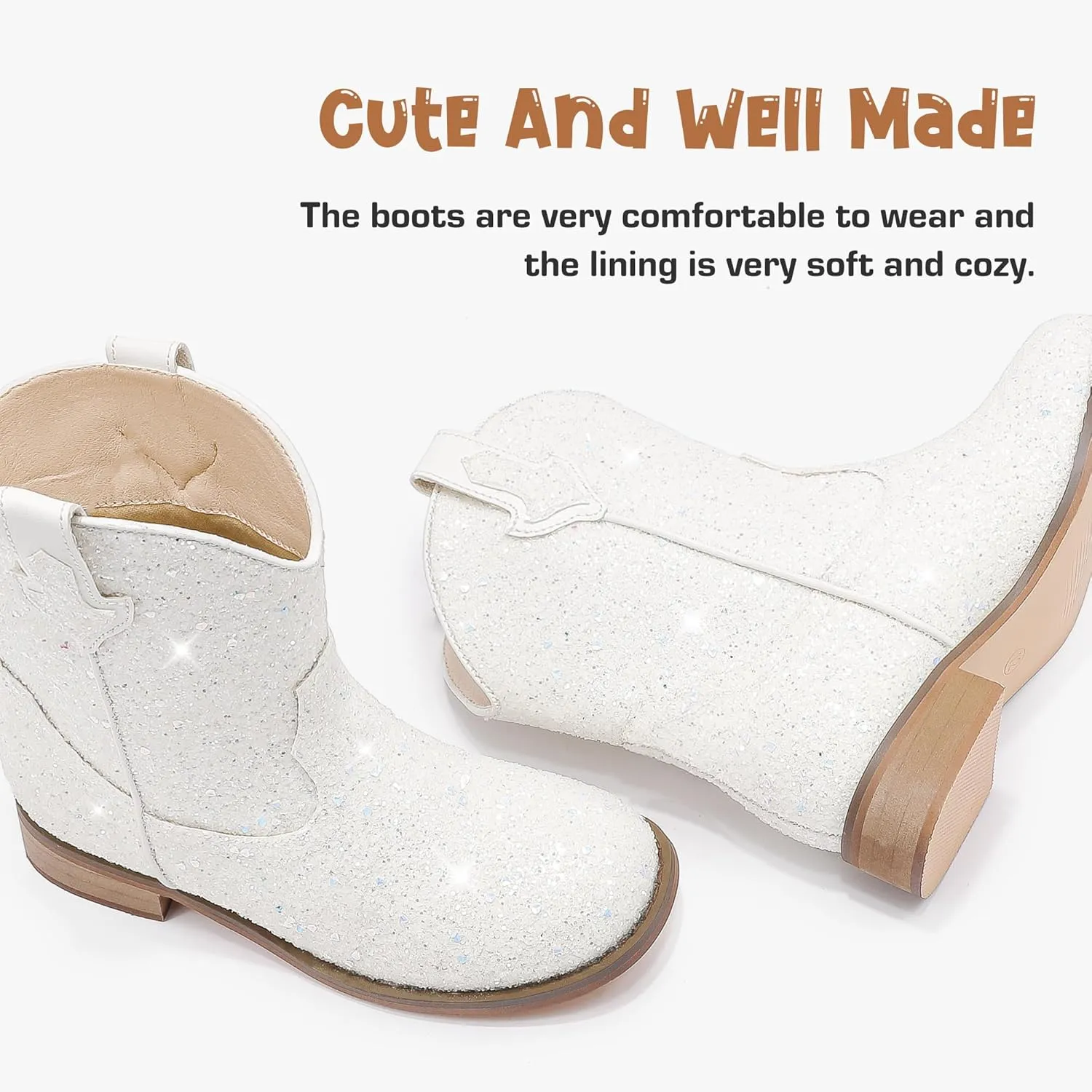 Toddler Girls Cowgirl Boots Western Glitter Cowboy Boot Ankle Boots Little Kids Big Kid Horse Riding Shoes Party Birthday Dress Up