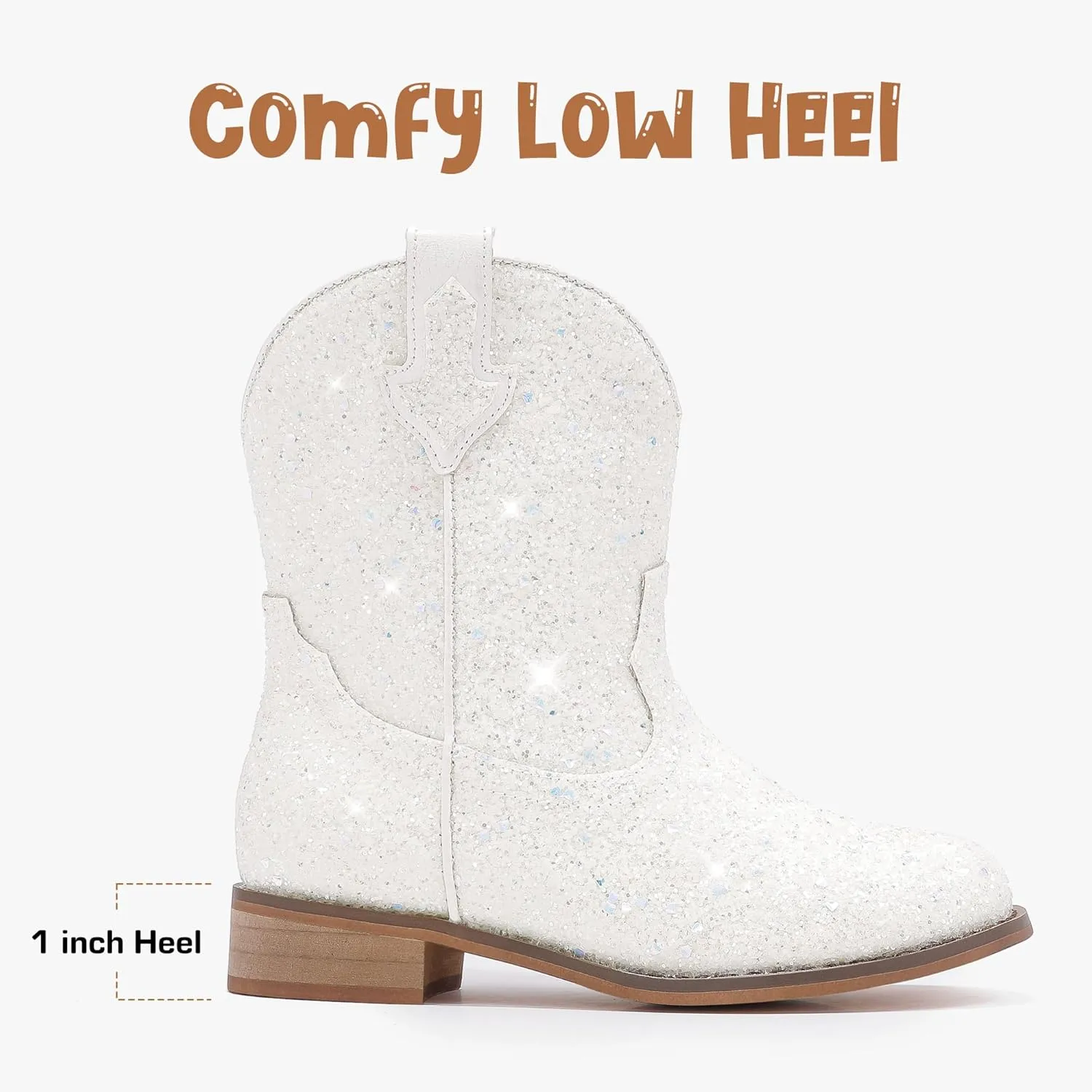 Toddler Girls Cowgirl Boots Western Glitter Cowboy Boot Ankle Boots Little Kids Big Kid Horse Riding Shoes Party Birthday Dress Up