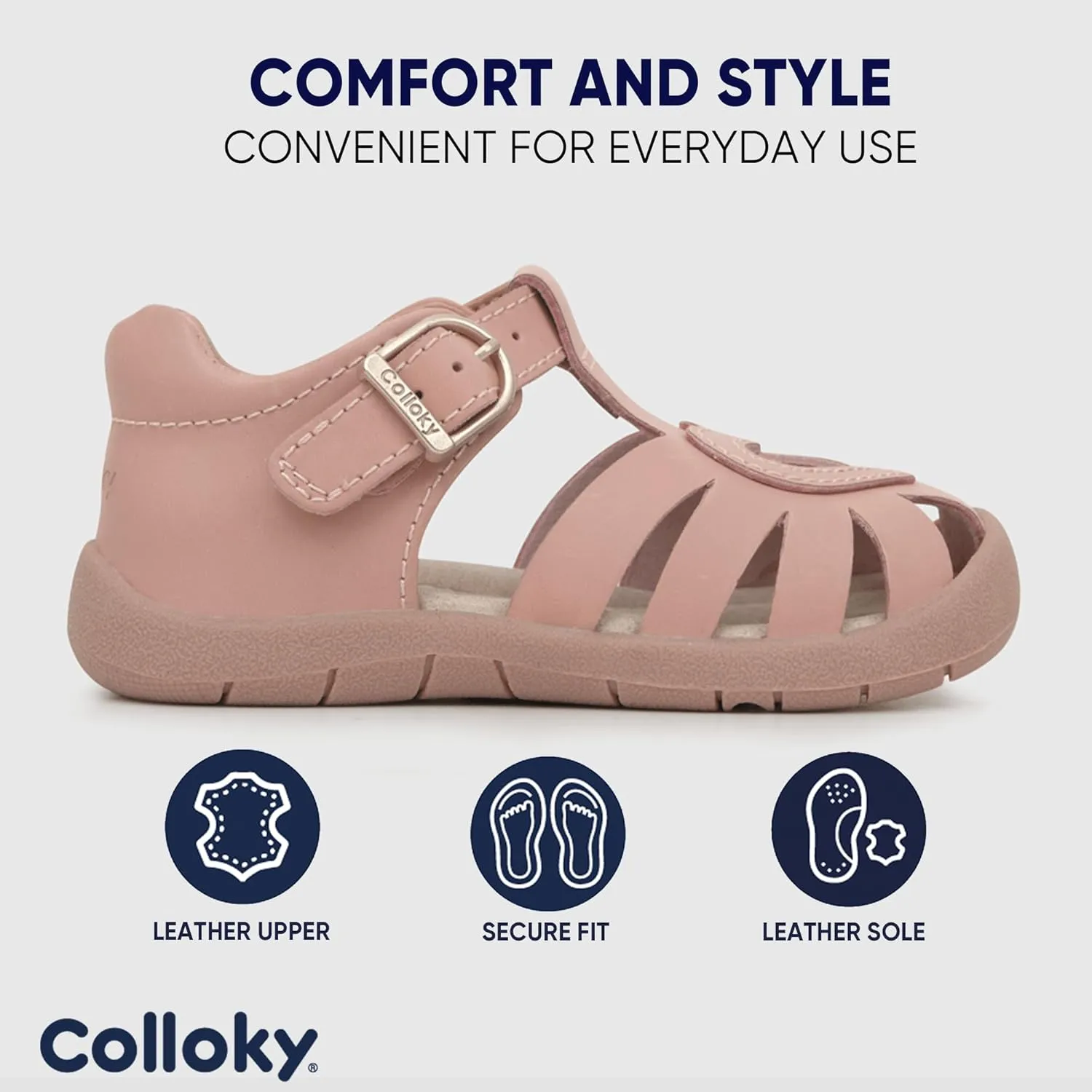 Toddler Girls Fisherman Buckle Sandals - Comfortable Summer Sandals with Closed Toe & Adjustable Strap for Daily Wear & Outdoor Play