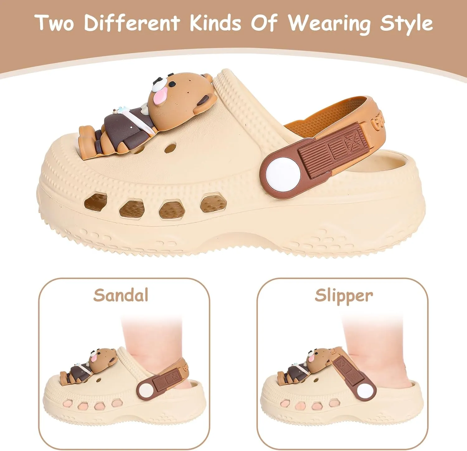 Toddler Little Kids Clogs Slippers Sandals, Non-Slip Girls Boys Clogs Slide Lightweight Garden Shoes Slip-on Beach Pool Shower Slippers