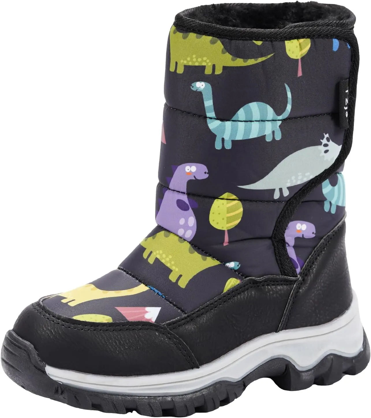 TZJS Boys Girls Winter Boots Kids Lightweight Outdoor Hiking Warm Snow Boot Faux Fur Lined Cold Weather Shoes for Toddler/Little Kids
