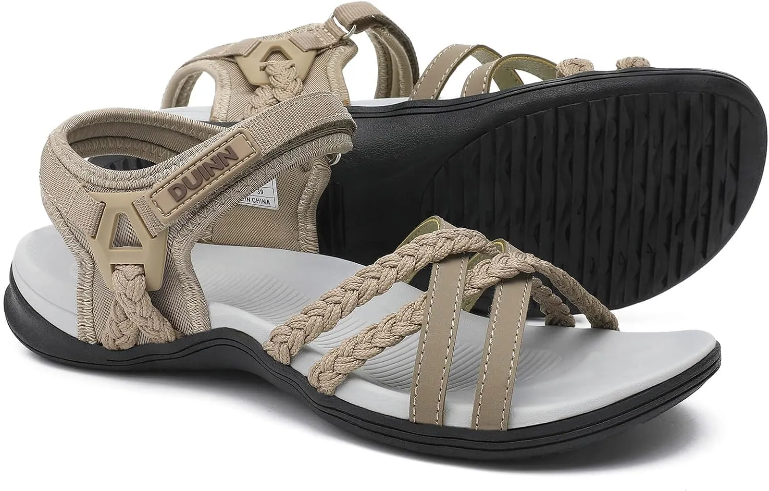 UBFEN Womens Hiking Sandals Sport Sandals Straps with Adjustable Hooks Arch Support Beach Vacation Casual Camping