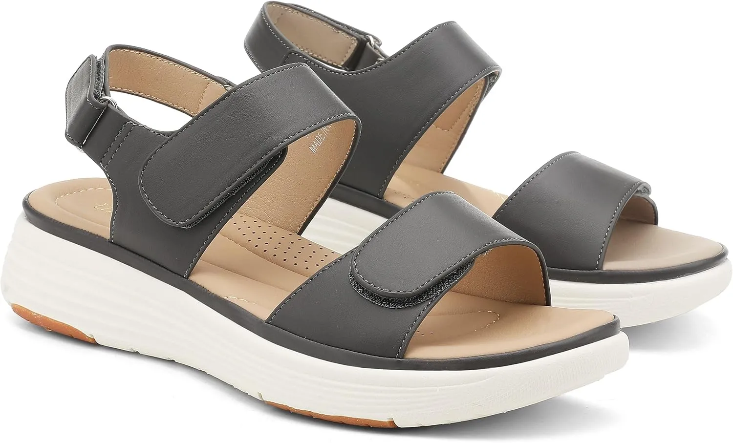UBFEN Womens Platform Sandals Wedge Walking Comfortable Casual Adjustable Strap Lightweight Open Toe