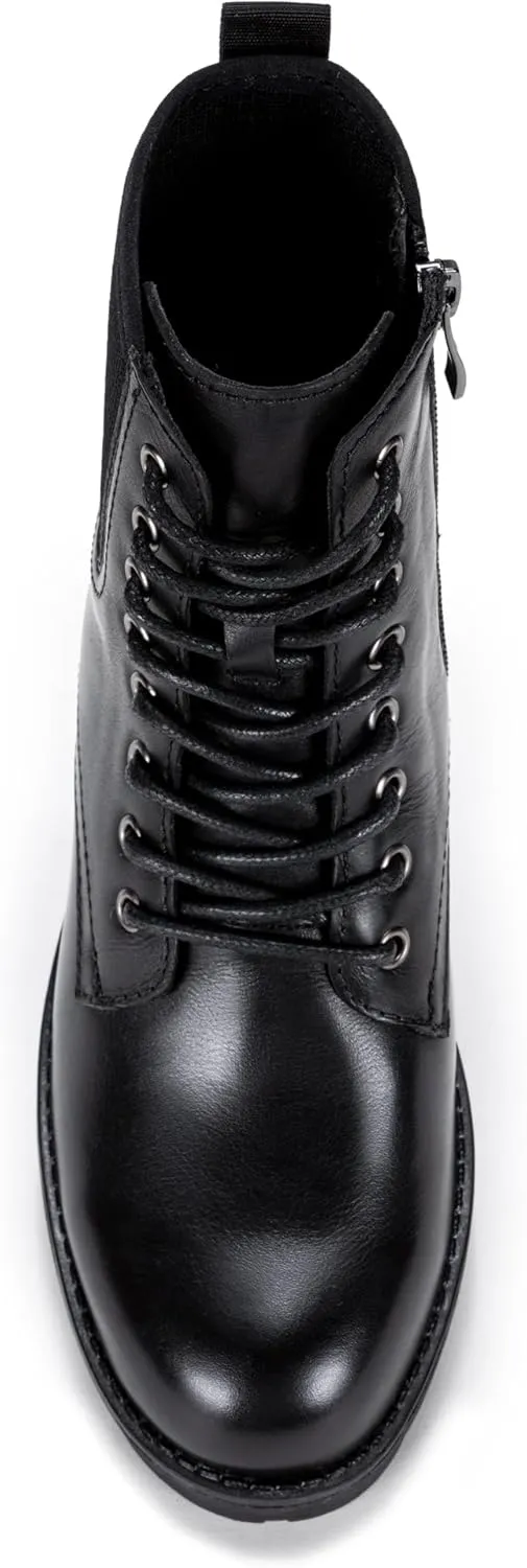 Vepose Women's Ankle Boots, Combat Lace up Booties with Inside Zipper