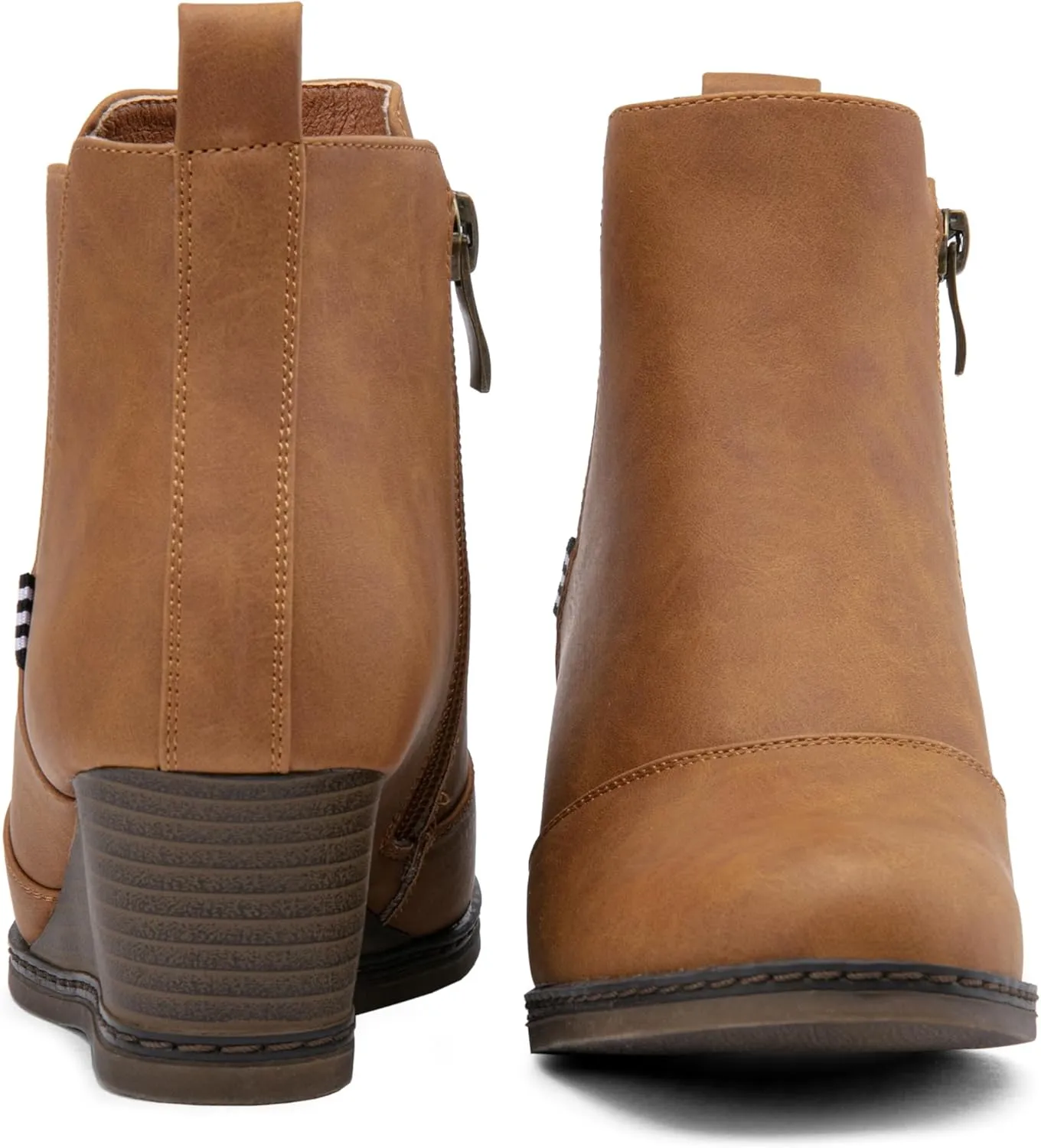 Vepose Women's Chelsea Ankle Boots Wedge Heel Booties Casual Shoes for Women