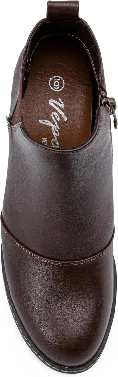 Vepose Women's Chelsea Ankle Boots Wedge Heel Booties Casual Shoes for Women