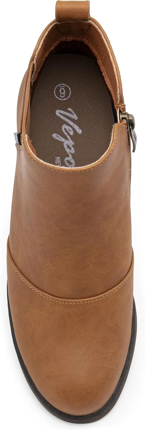 Vepose Women's Chelsea Ankle Boots Wedge Heel Booties Casual Shoes for Women