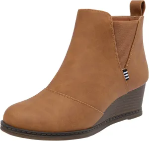 Vepose Women's Chelsea Ankle Boots Wedge Heel Booties Casual Shoes for Women