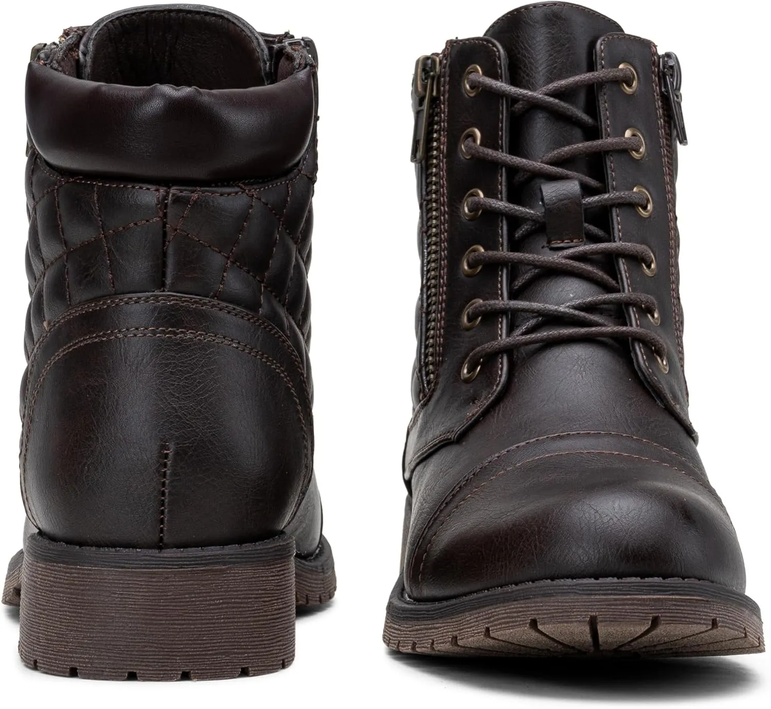 Vepose Women's Combat Ankle Boots, Lace up Comfortable Booties Low Heel