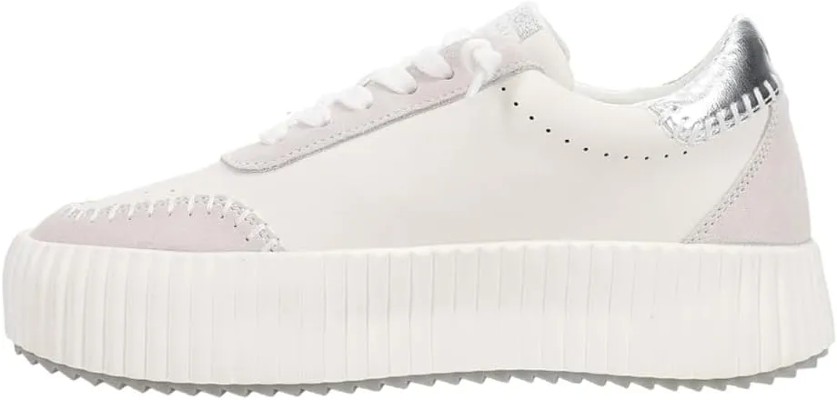 Vintage Havana Womens Blaze Metallic Platform Sneakers Shoes Casual - White