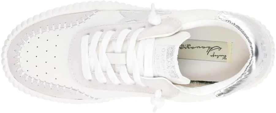 Vintage Havana Womens Blaze Metallic Platform Sneakers Shoes Casual - White