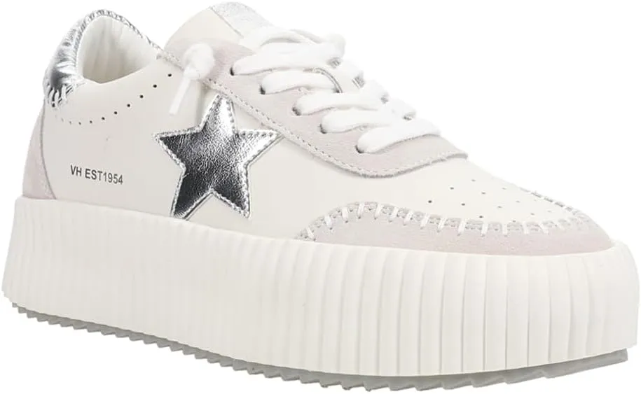 Vintage Havana Womens Blaze Metallic Platform Sneakers Shoes Casual - White