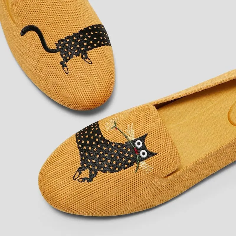 VIVAIA Audrey Women's Round-Toe Flats Comfortable Slip On Woven Knit Loafer