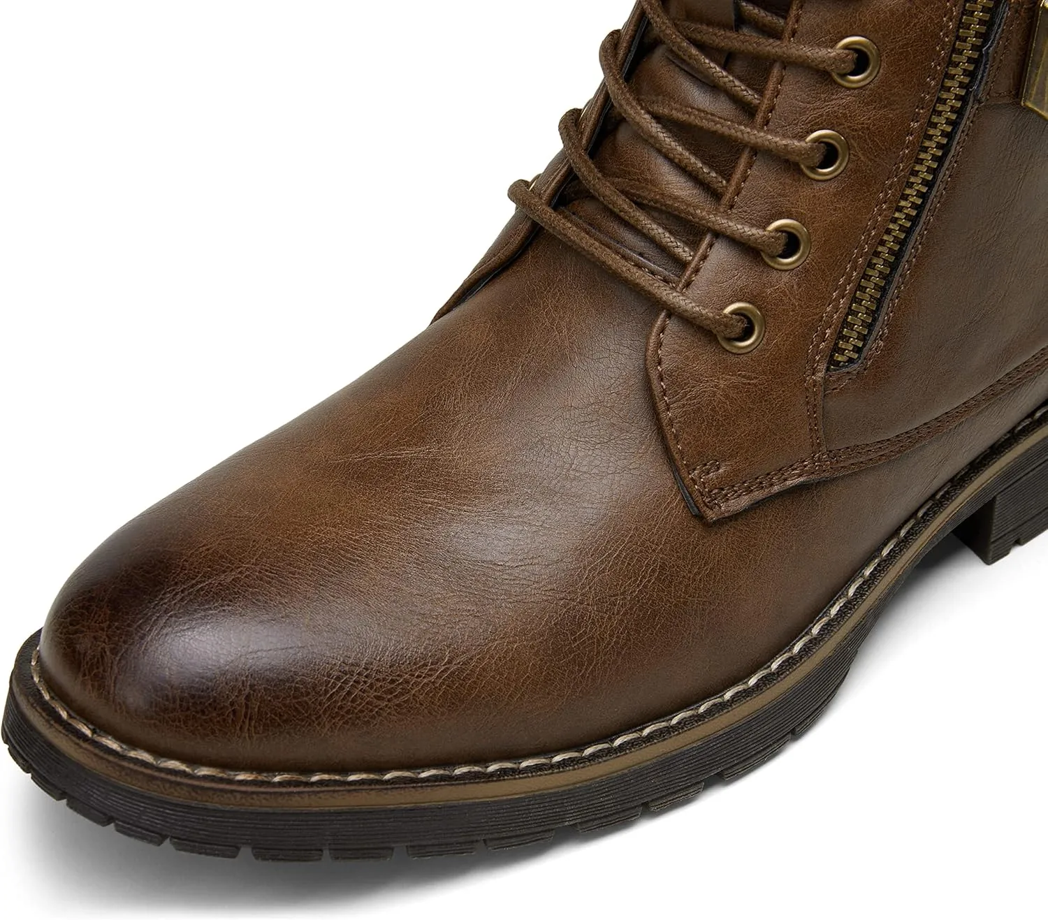 Vostey Men's Boots Boots for Men Casual Boots Motorcycle Combat Ankle Dress Boots Mens