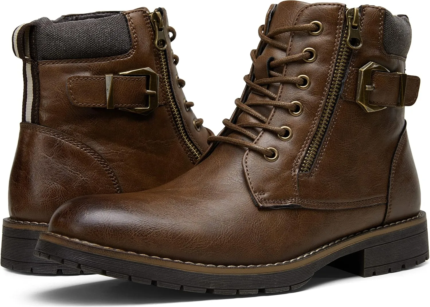 Vostey Men's Boots Boots for Men Casual Boots Motorcycle Combat Ankle Dress Boots Mens