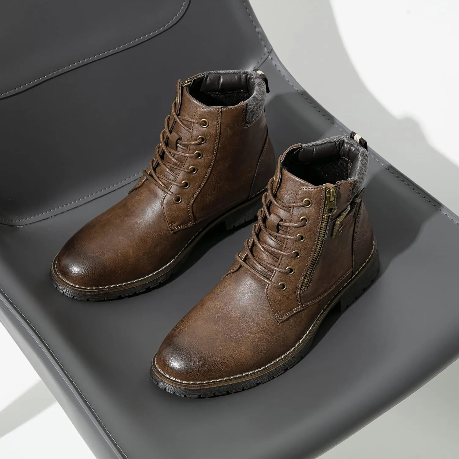 Vostey Men's Boots Boots for Men Casual Boots Motorcycle Combat Ankle Dress Boots Mens