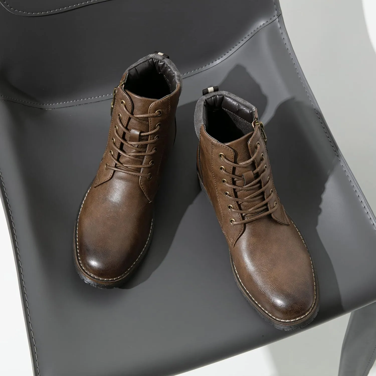 Vostey Men's Boots Boots for Men Casual Boots Motorcycle Combat Ankle Dress Boots Mens