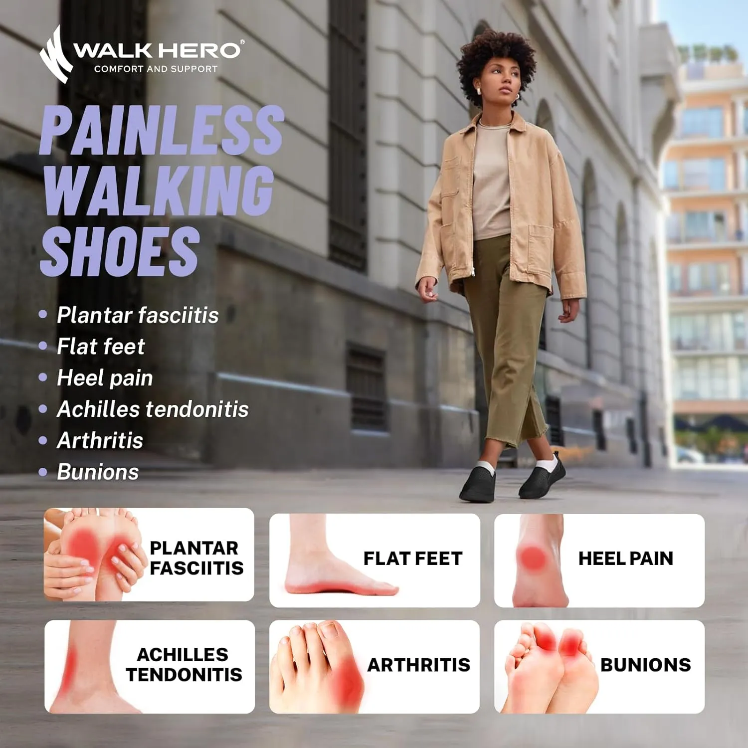 Walking Shoes Women for Plantar Fasciitis, Lightweight Orthopedic Womens Slip on Shoes, Breathable Mesh Upper Casual Loafers for Women with Flexible Instep