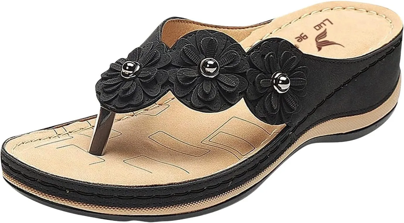 Wedge Sandals for Women Comfortable Platform Slides Orthopedic Sandal Summer Casual Womens Flip Flops Walking Shoes