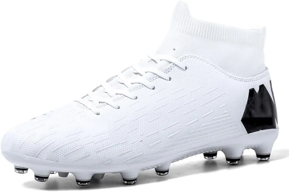 WILTENA Unisex Fashion Womens High Top Lightweight Soccer Cleats Mens Classic Football Boots Shoes