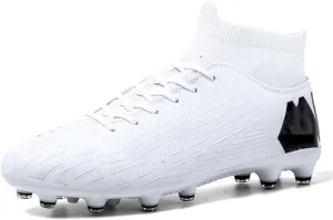 WILTENA Unisex Fashion Womens High Top Lightweight Soccer Cleats Mens Classic Football Boots Shoes