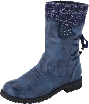 Winter Boots for Women Snow Boots for Women Women Fashion Casual Vintage Retro Lace Up Thick Heels Shoes Snow Boots