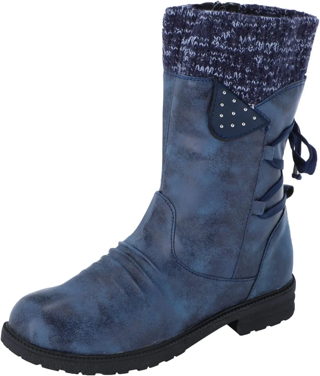 Winter Boots for Women Snow Boots for Women Women Fashion Casual Vintage Retro Lace Up Thick Heels Shoes Snow Boots