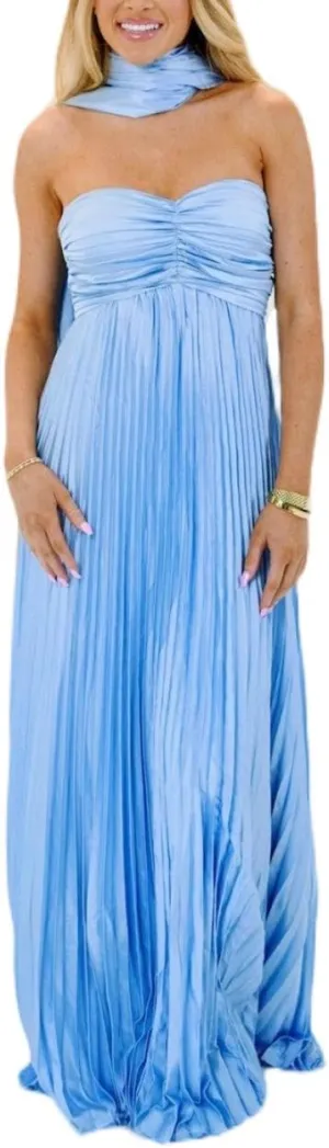 Women Formal Strapless Maxi Scarf Dress Y2k Summer Satin Prom Long Tube Dress Floral Ruffle Cocktail Beach Sundress