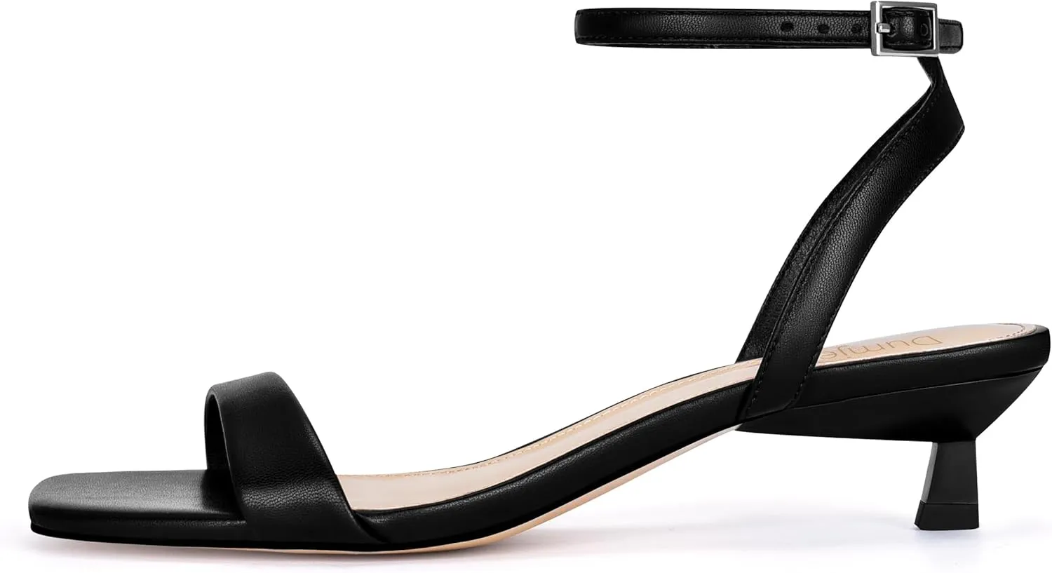 Women Kitten Heel Sandals Ankle Strap Heeled Sandals Square Open Toe Dress Party Shoes