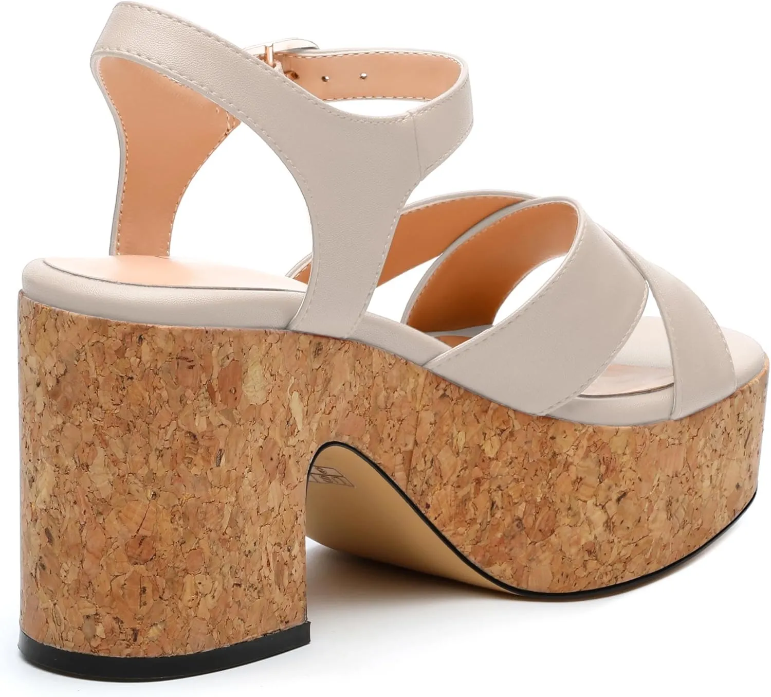 Women's 3-Inch Wedge Heeled Sandals - Chunky Platform with Adjustable Ankle Strap, Round Toe Solid Color for Work, Parties & Date Nights