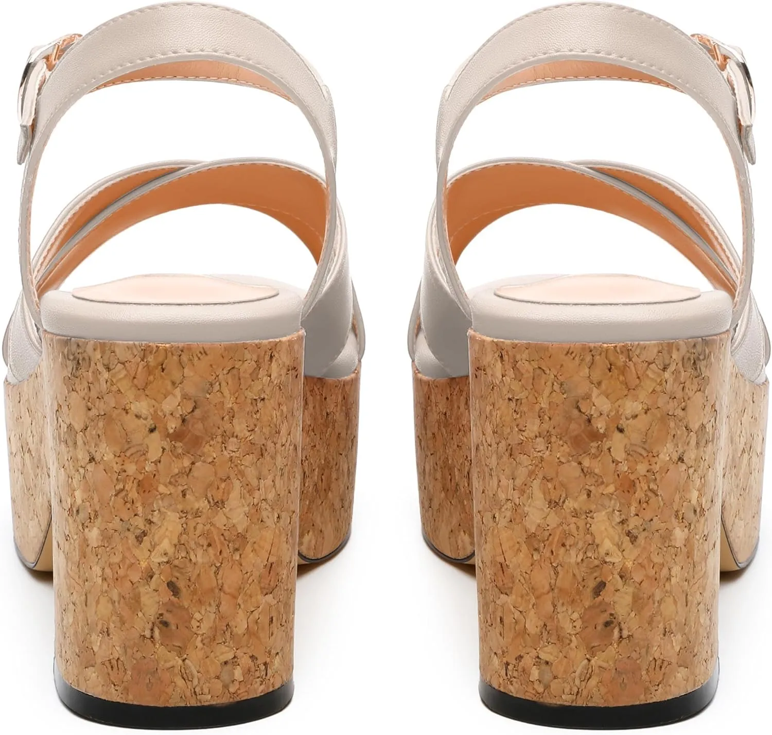 Women's 3-Inch Wedge Heeled Sandals - Chunky Platform with Adjustable Ankle Strap, Round Toe Solid Color for Work, Parties & Date Nights
