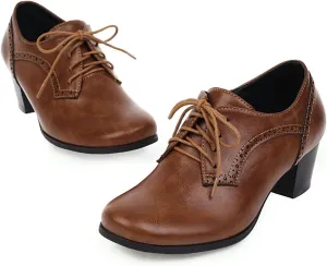 Women's Chunky Heel Wedges Retro Solid Color Casual Shoes for Spring Summer with Fixed Design Comfortable for