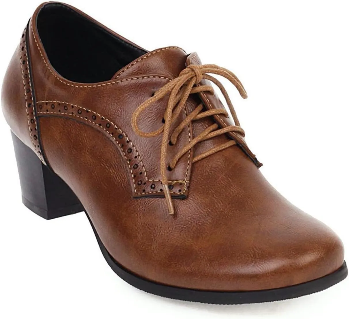 Women's Chunky Heel Wedges Retro Solid Color Casual Shoes for Spring Summer with Fixed Design Comfortable for