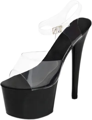 Women's Clear Strap Stiletto High Heels for Women Platform Clear Slides Dancer Causual Variable Occasions Sandals