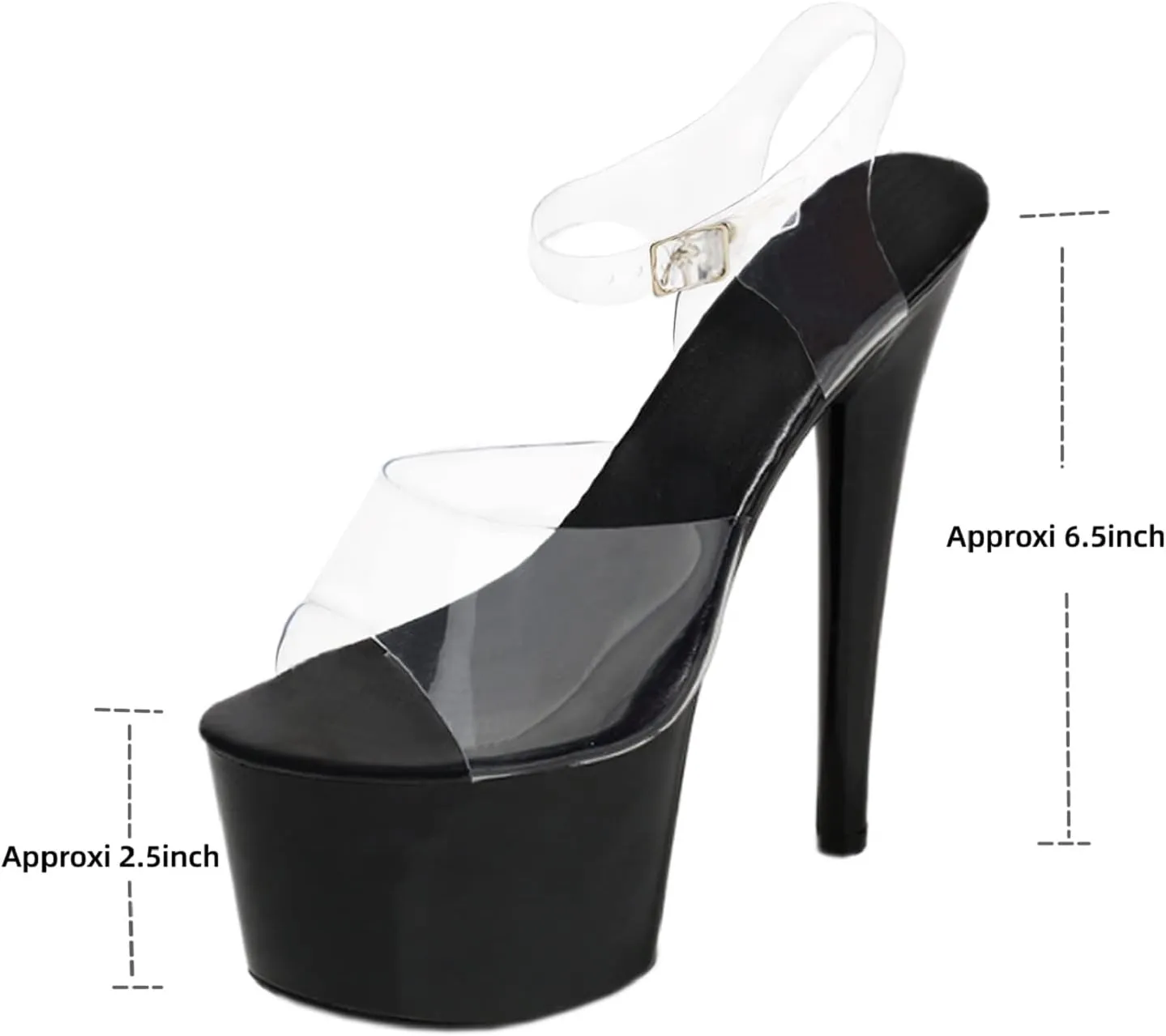 Women's Clear Strap Stiletto High Heels for Women Platform Clear Slides Dancer Causual Variable Occasions Sandals