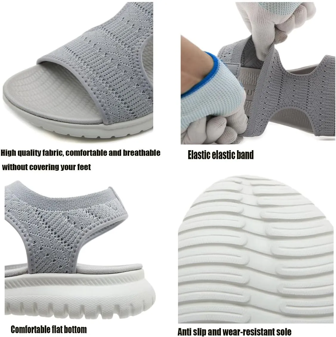 Women's Crystal Mesh Mary Jane Flats Round Toe Soft Sole Ballet Flat Shoes Anti Slip Rhinestones Loafers Comfortable Casual Dress Shoes