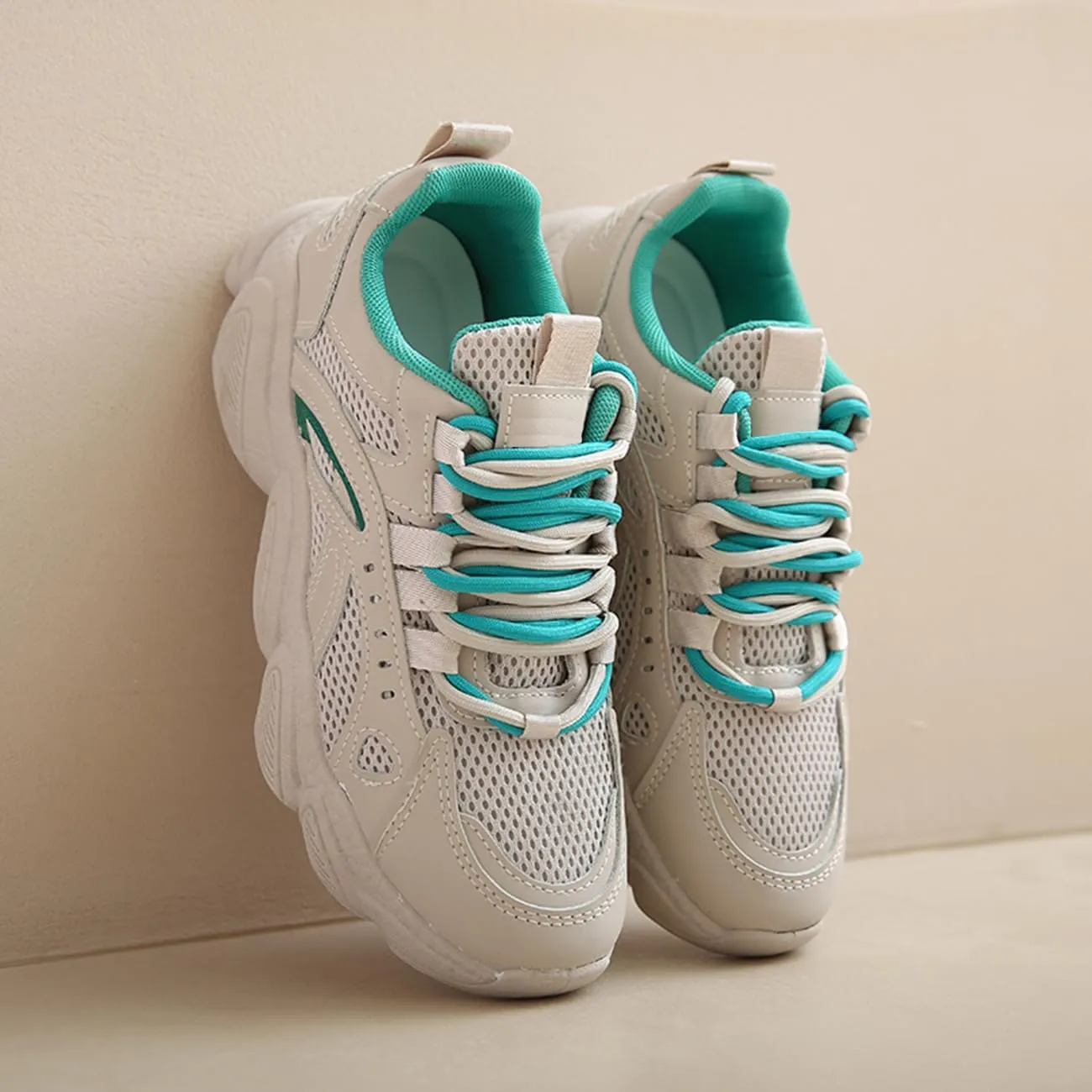 Women's Fashion Platform Sneakers Colorful Breathable Mesh Casual Jogging Walking Shoes